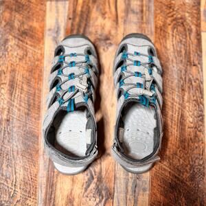 G.H. Bass & Co. Delaney‎ Women’s Sport Sandals Gray 6.5M Leather Fabric AquaTrek